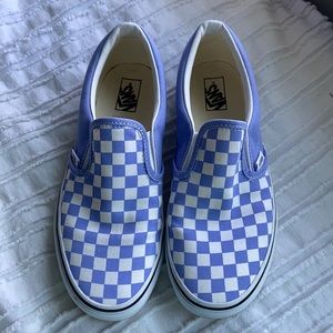 Purple Checkered Slip on Vans